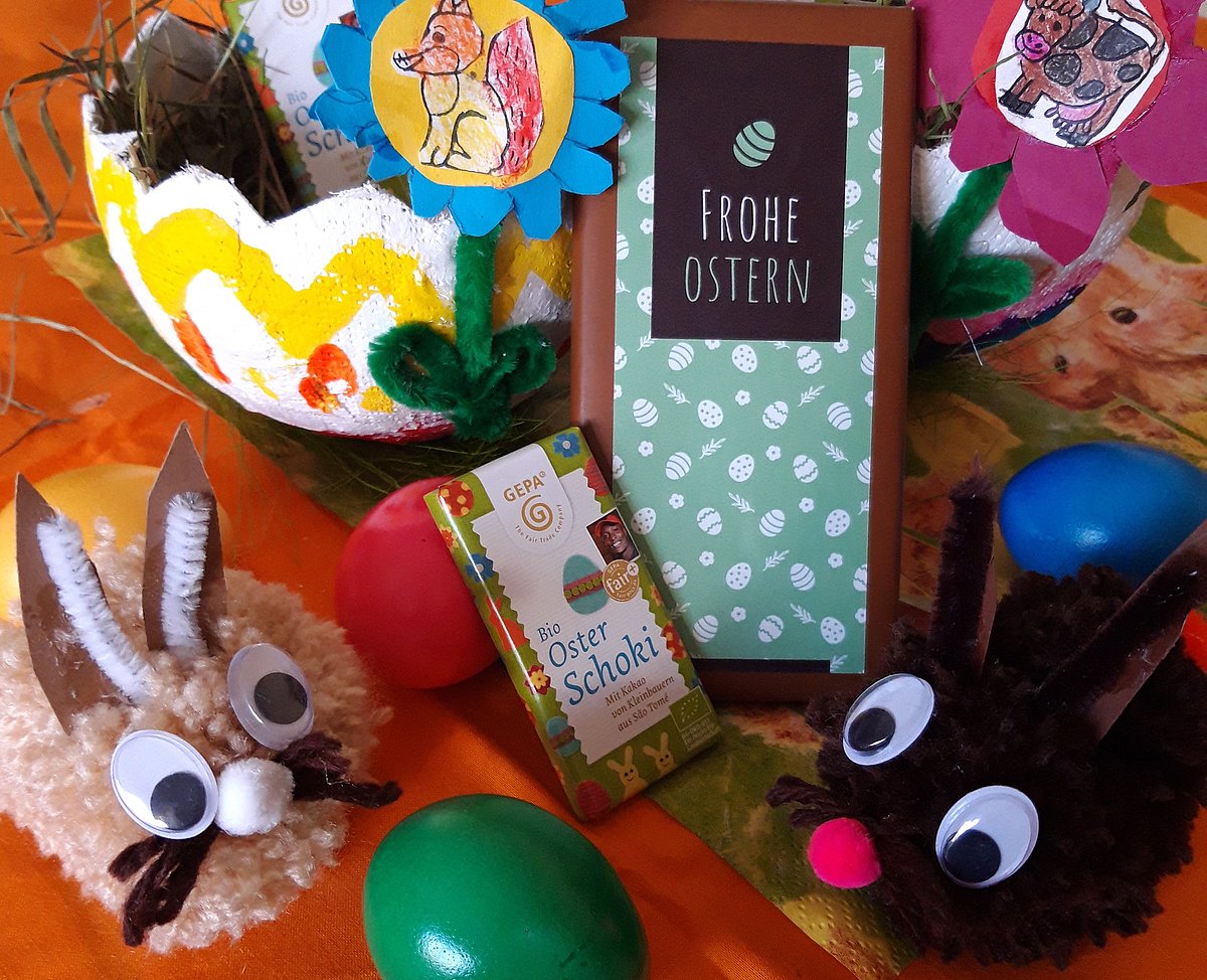 Osternest mit Fairtrade-Schokolade